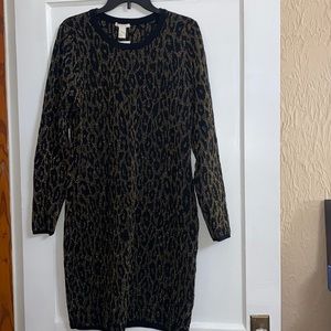H&M Black and gold knit/sweater dress!! Very stretch